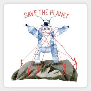 Save the planet - garbage monster Sticker